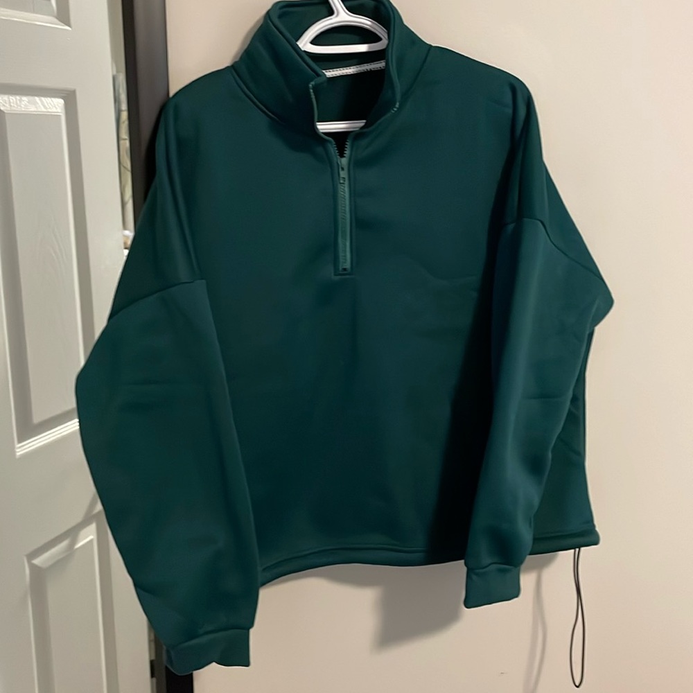 Cropped Half Zip Sweater -XL